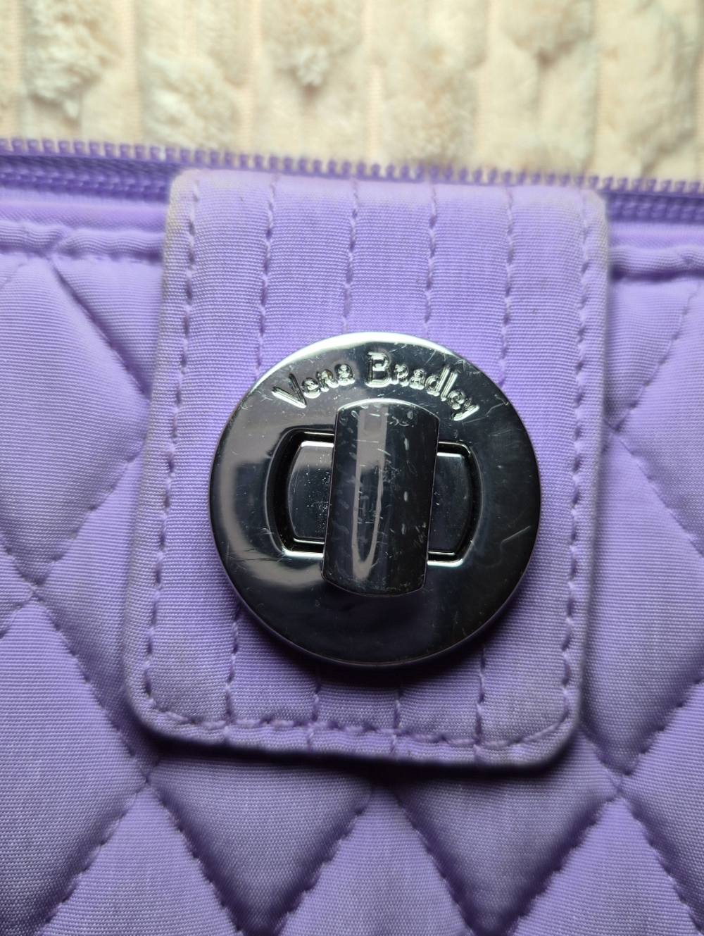 Vera Bradley RFID Turnlock Wallet in Mokara Orchid Purple - GUC